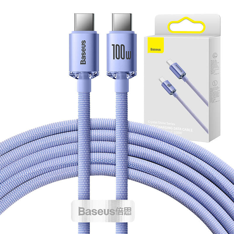 Baseus Crystal Shine cable USB-C to USB-C, 100W, 2m (purple) - Product Image 9