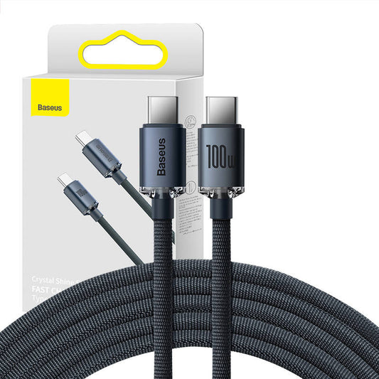 Baseus Crystal Shine cable USB-C to USB-C, 100W, 2m (black) - Product Image 1