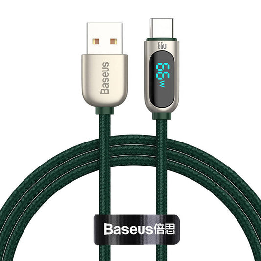 Baseus Display Cable USB to Type-C, 66W, 1m (green) - Product Image 1