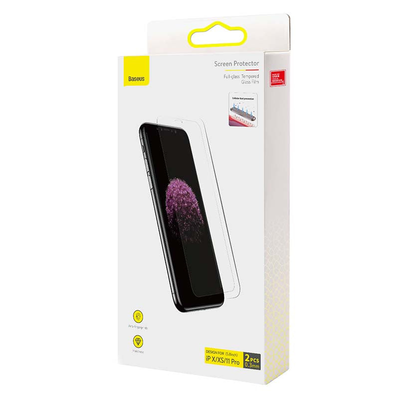 Baseus 0.3mm Full-glass Tempered Glass Film(2pcs pack) for iPhone X/XS/11 Pro 5.8inch - Product Image 6