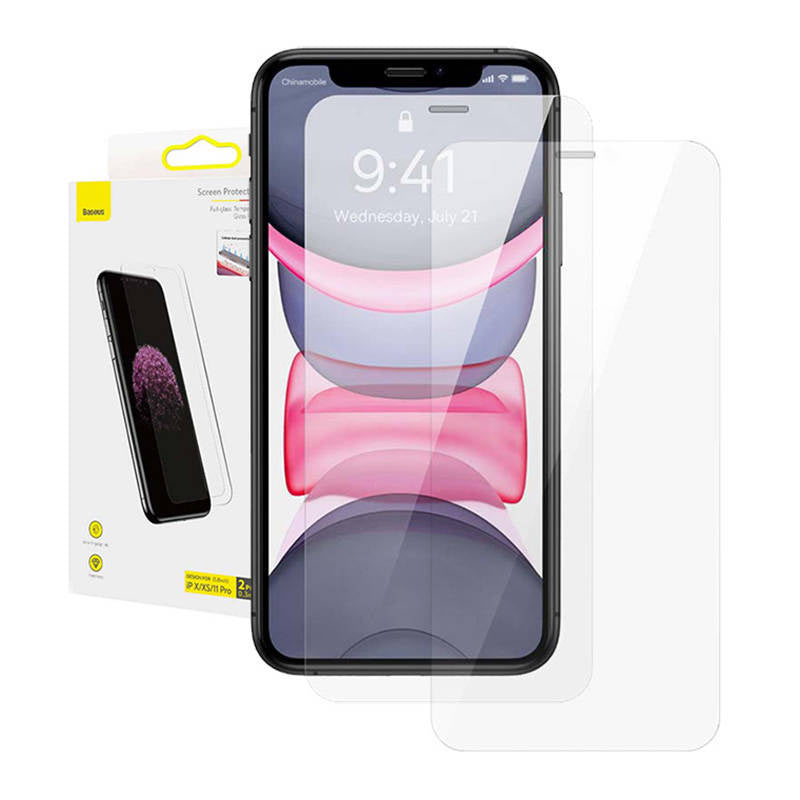 Baseus 0.3mm Full-glass Tempered Glass Film(2pcs pack) for iPhone X/XS/11 Pro 5.8inch - Product Image 1
