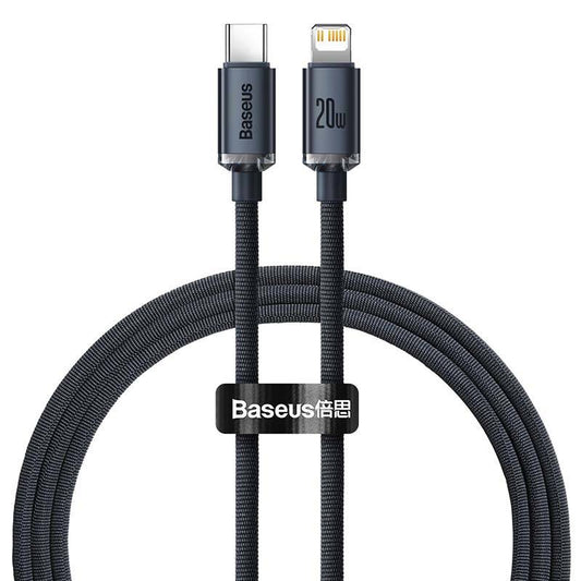 Baseus Crystal cable USB-C to Lightning, 20W, PD, 1.2m (black) - Product Image 2