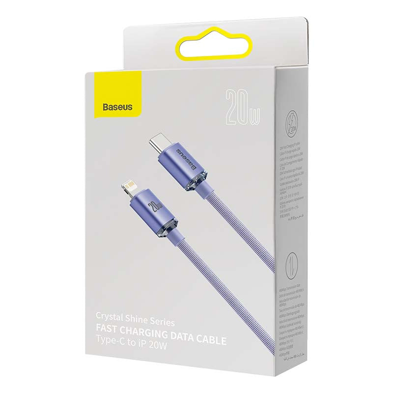 Baseus Crystal cable USB-C to Lightning, 20W, PD, 2m (violet) - Product Image 5