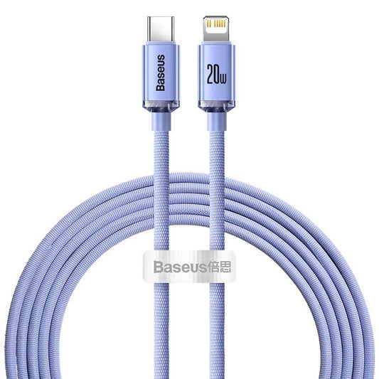 Baseus Crystal cable USB-C to Lightning, 20W, PD, 2m (violet) - Product Image 2