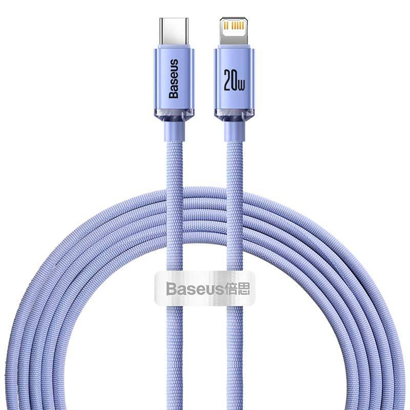 Baseus Crystal cable USB-C to Lightning, 20W, PD, 2m (violet) - Product Image 2