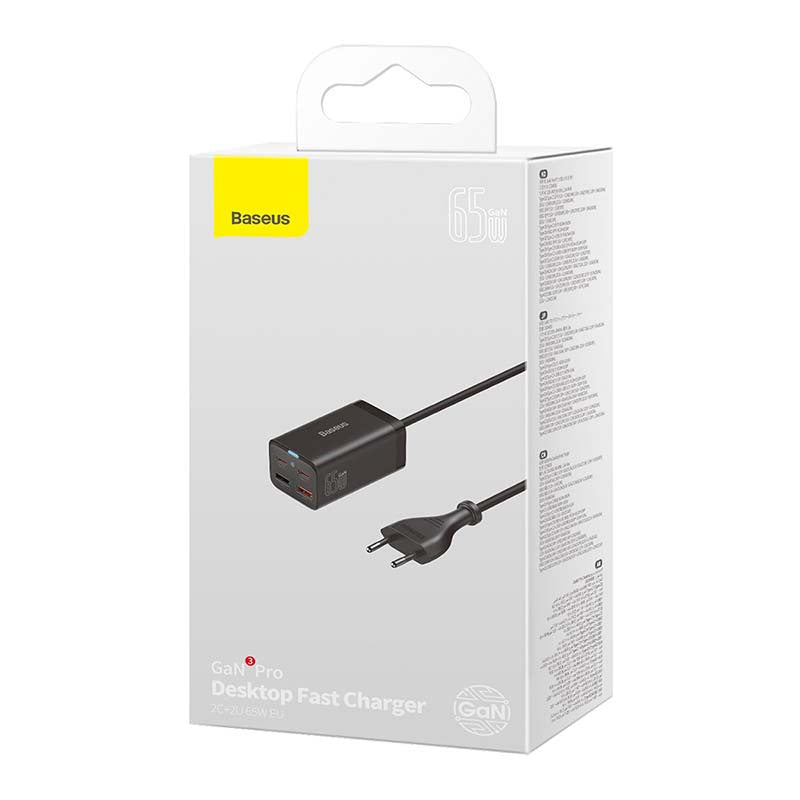 Quick Charger Baseus GaN3 Pro, 2x USB-C, 2x USB, 65W (black) - Product Image 10