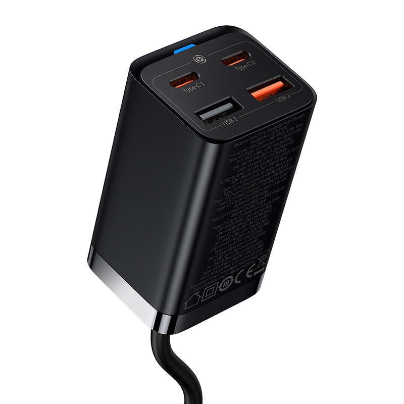 Quick Charger Baseus GaN3 Pro, 2x USB-C, 2x USB, 65W (black) - Product Image 11