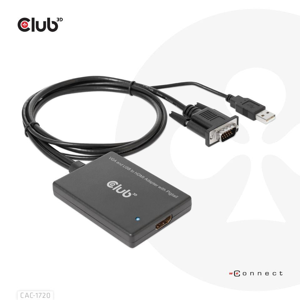 I/O ADAPTER VGA TO HDMI+USB/0.6M M/F CAC-1720 CLUB3D