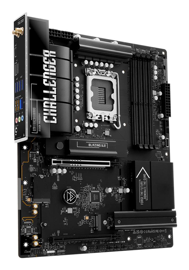 Mainboard ASROCK Intel B860 LGA 1851 (Socket V1) ATX RAM DDR5-SDRAM 4xSlots Wi-Fi Yes Bluetooth Yes 1xNumber of M.2 (M) slots B860CHALLENGERWIFI