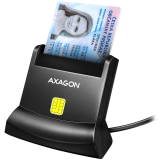Universal desktop USB contact Smart/ID card reader with long USB-A cable. — AXAGON