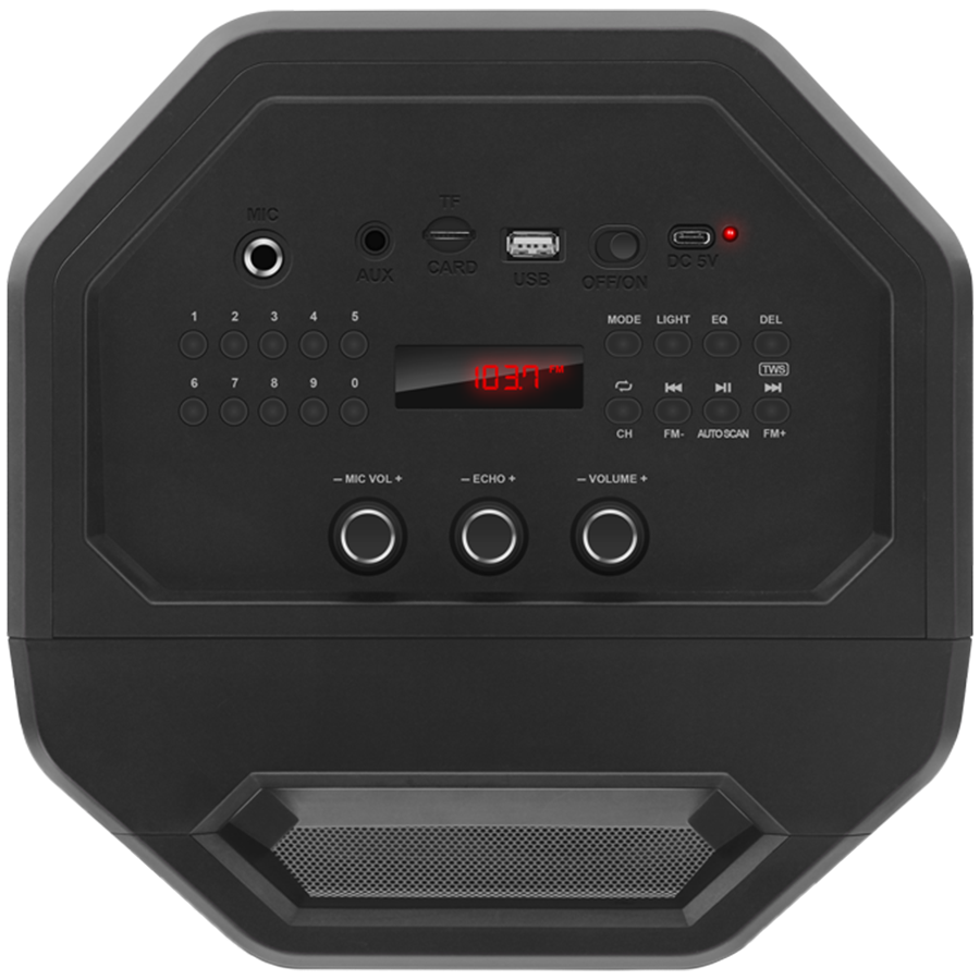 Speaker SVEN PS-650, black (50W, TWS, Bluetooth, FM, USB, microSD, LED-display, 4000mA*h)