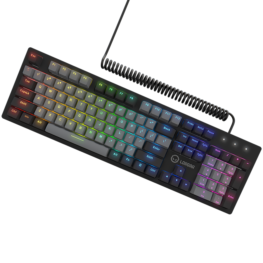 LORGAR Azar 514, Wired mechanical gaming keyboard, RGB backlight, 1680000 colour variations, 18 modes, keys number: 104, 50M 