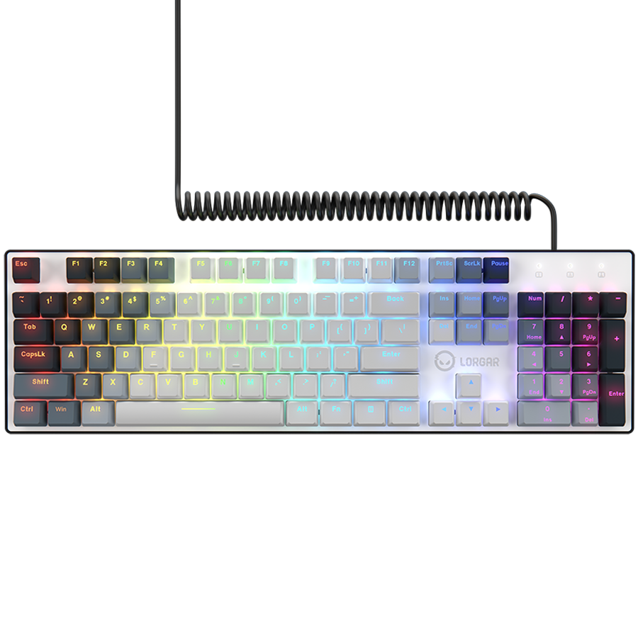 LORGAR Azar 514, Wired mechanical gaming keyboard, RGB backlight, 1680000 colour variations, 18 modes, keys number: 104, 50M 