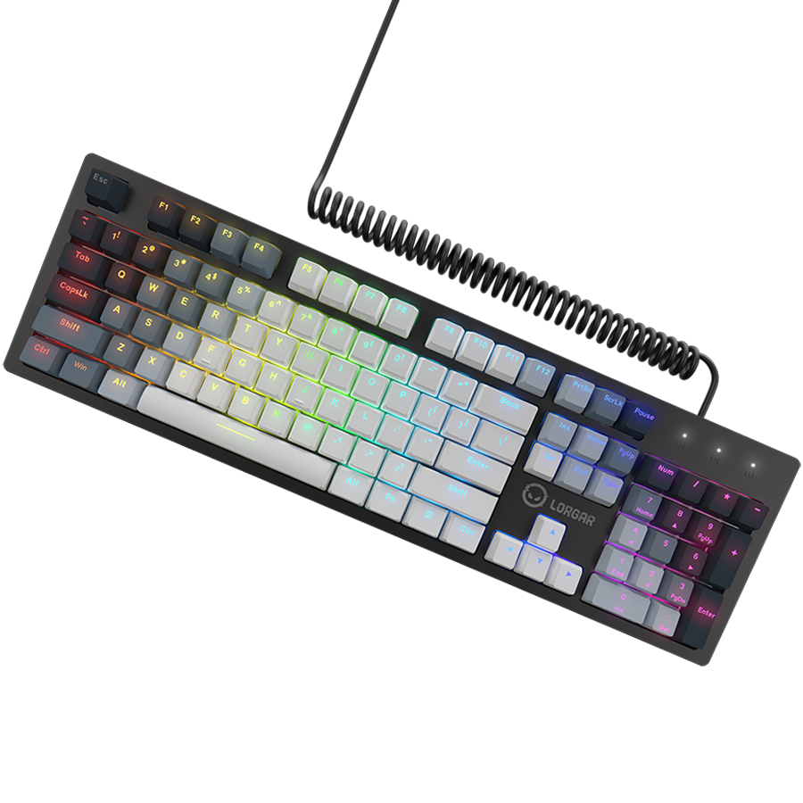 LORGAR Azar 514, Wired mechanical gaming keyboard, RGB backlight, 1680000 colour variations, 18 modes, keys number: 104, 50M 