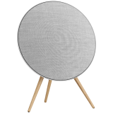 Beosound A9 5th Gen Speaker Natural Alu (Back Grey Mist/Cover Kvadrat Light Grey/Legs Oak) — BANG & OLUFSEN