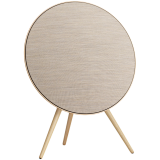 Beosound A9 5th Gen Speaker Gold Tone (Back Sand/Cover Golden/Legs White Oak) — BANG & OLUFSEN