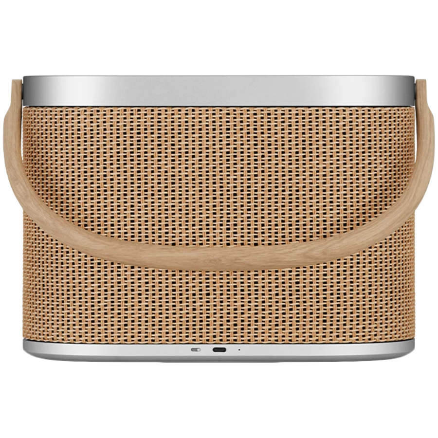 Beosound A5 Speaker Nordic Weave (Cover Nordic Weave/Handle Oak) — BANG & OLUFSEN