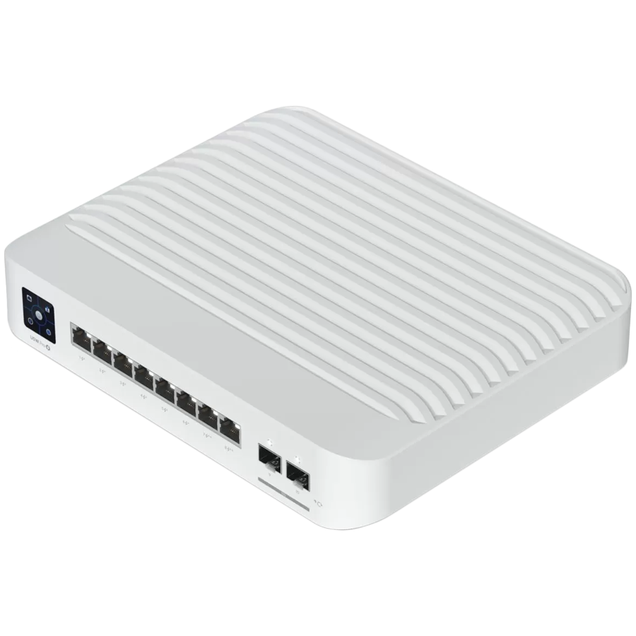 Ubiquiti USW-Pro-8-PoE-EU An 8-port, Layer 3 switch with PoE+ and PoE++ output