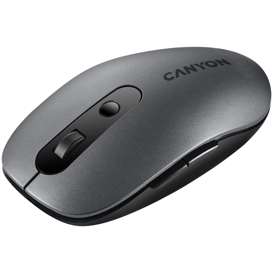 CANYON MW-9, 2 in 1 Wireless optical mouse with 6 buttons, DPI 800/1000/1200/1500, 2 mode(BT/ 2.4GHz), Battery AA*1pcs, Grey,
