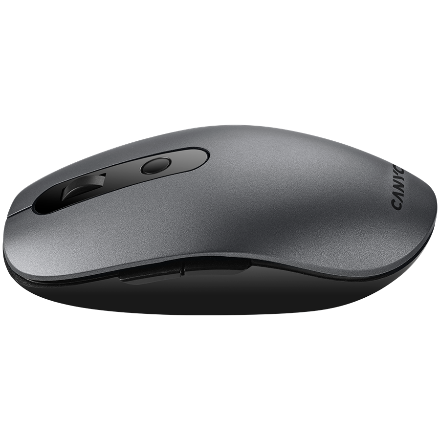 CANYON MW-9, 2 in 1 Wireless optical mouse with 6 buttons, DPI 800/1000/1200/1500, 2 mode(BT/ 2.4GHz), Battery AA*1pcs, Grey,