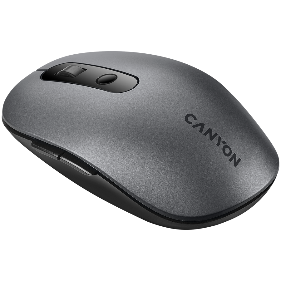 CANYON MW-9, 2 in 1 Wireless optical mouse with 6 buttons, DPI 800/1000/1200/1500, 2 mode(BT/ 2.4GHz), Battery AA*1pcs, Grey,