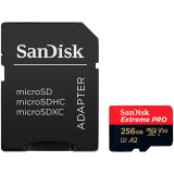 SANDISK Extreme PRO microSDXC 256GB + SD Adapter + 2 years RescuePRO Deluxe up to 200MB/s & 140MB/s Read/Write speeds A2 C10 