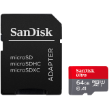 SANDISK Ultra microSDXC 64GB + SD Adapter 140MB/s A1 Class 10 UHS-I