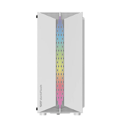 Darkflash DK151 LED-Computergehäuse (weiß) + 3 RGB-Lüfter