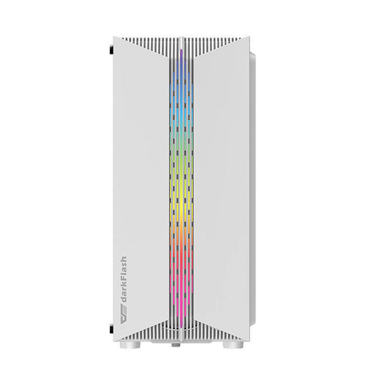 Darkflash DK151 LED-Computergehäuse (weiß) + 3 RGB-Lüfter