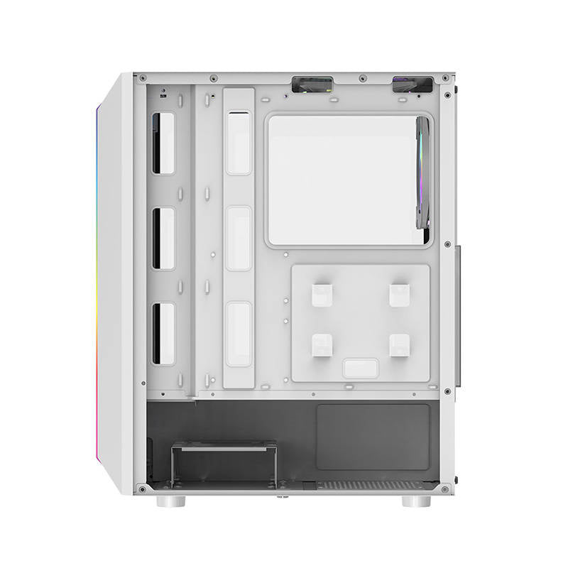Darkflash DK151 LED-Computergehäuse (weiß) + 3 RGB-Lüfter