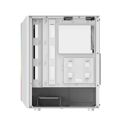 Darkflash DK151 LED-Computergehäuse (weiß) + 3 RGB-Lüfter