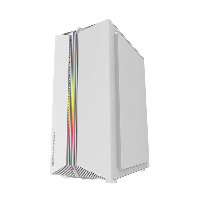 Darkflash DK151 LED-Computergehäuse (weiß) + 3 RGB-Lüfter