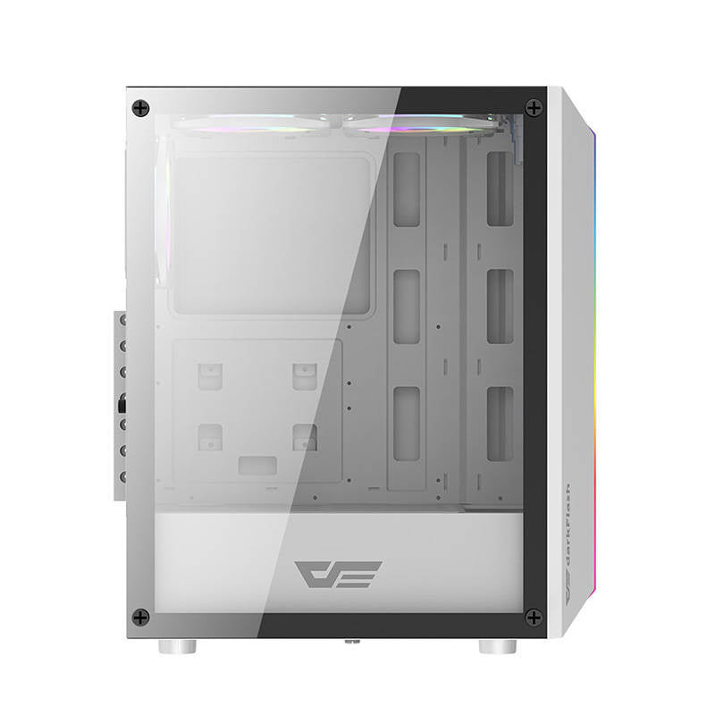 Darkflash DK151 LED-Computergehäuse (weiß) + 3 RGB-Lüfter