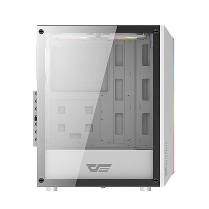 Darkflash DK151 LED-Computergehäuse (weiß) + 3 RGB-Lüfter