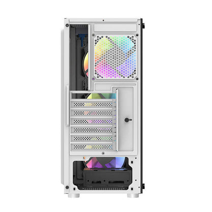 Darkflash DK151 LED-Computergehäuse (weiß) + 3 RGB-Lüfter