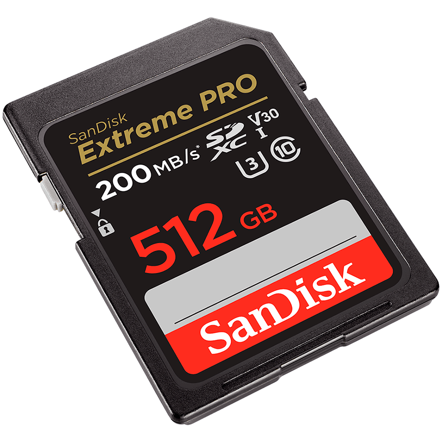 SANDISK Extreme PRO 512GB SDXC Memory Card + 2 years RescuePRO Deluxe up to 200MB/s & 140MB/s Read/Write speeds, UHS-I, Class