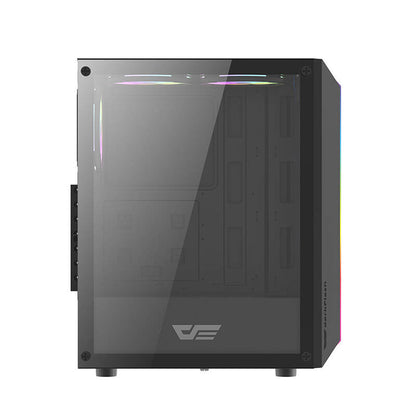 Darkflash DK151 LED-Computergehäuse (schwarz) + 3 RGB-Lüfter