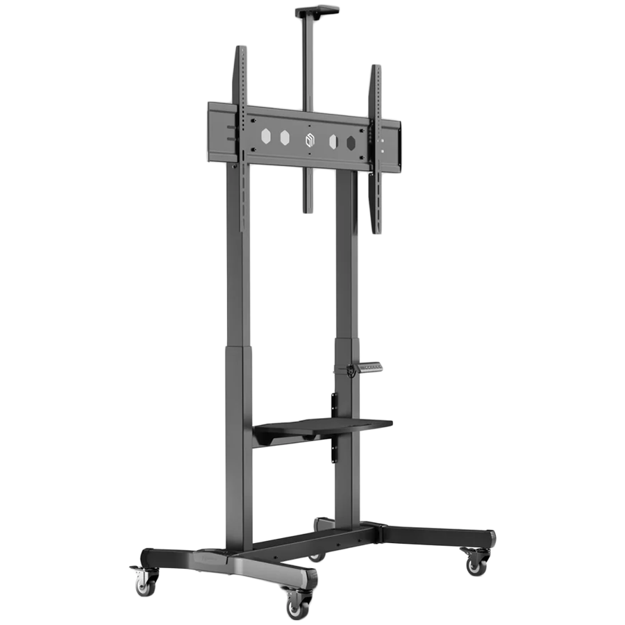 ONKRON Motorized mobile stand for TV or interactive panels 50"-100", up to 130kg, black