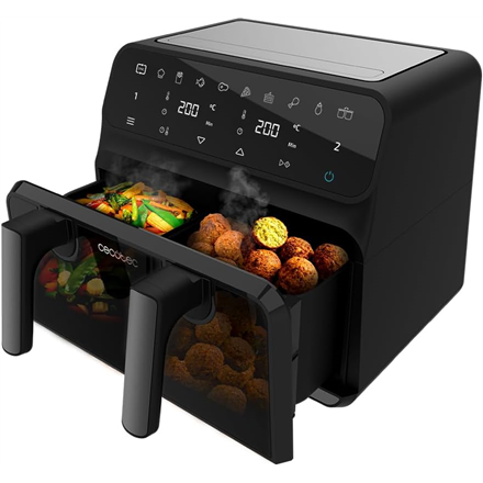 Cecotec Double hot air fryer | Cecofry Advance 9000 Window | Power 2200 W | Capacity 9 L | Black