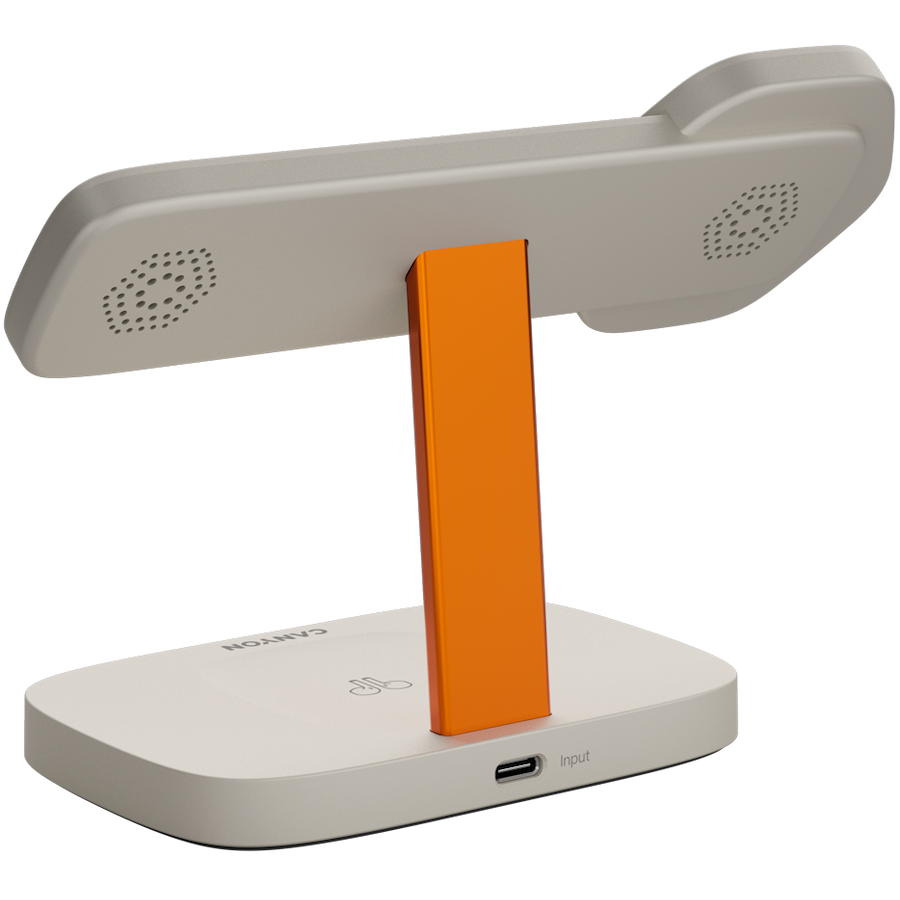 CANYON Wireless Charging Station Hexagon 310 3in1 LightGrey/Orange