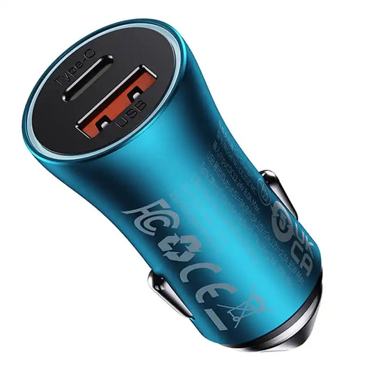 Baseus Golden Contactor Max car charger, USB + USB-C, 60W (blue) - Product Image 2