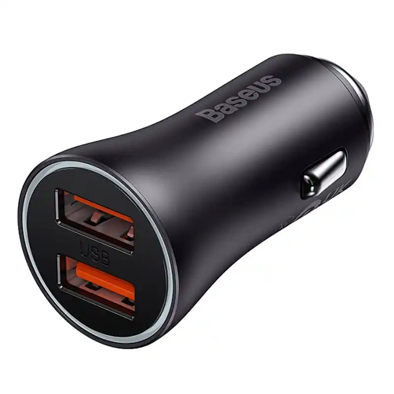 Baseus Golden Contactor Max car charger, 2x USB, 60W (gray) - Product Image 2
