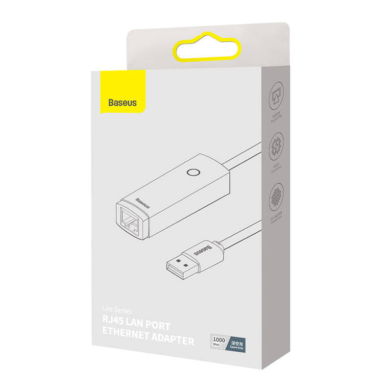 Network adapter Baseus Lite Series USB to RJ45, 1000Mbps (grey) - Product Image 5