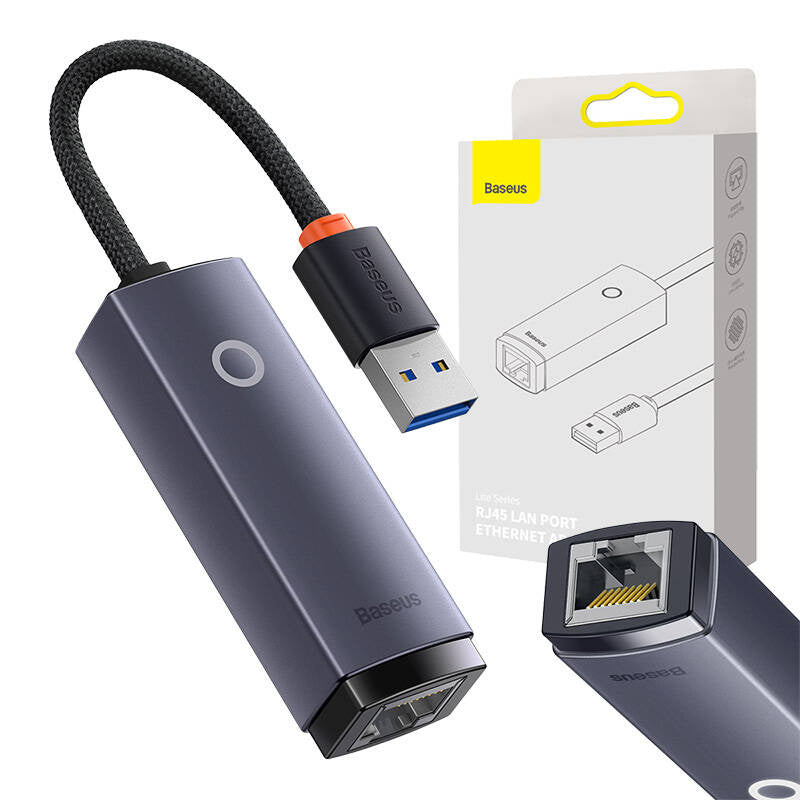Network adapter Baseus Lite Series USB to RJ45, 1000Mbps (grey) - Product Image 7