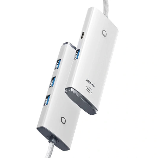 Baseus Lite Series Hub 4in1 USB to 4x USB 3.0, 25cm (White) - Product Image 2