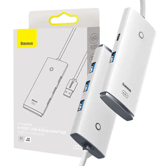 Baseus Lite Series Hub 4in1 USB to 4x USB 3.0, 25cm (White) - Product Image 1