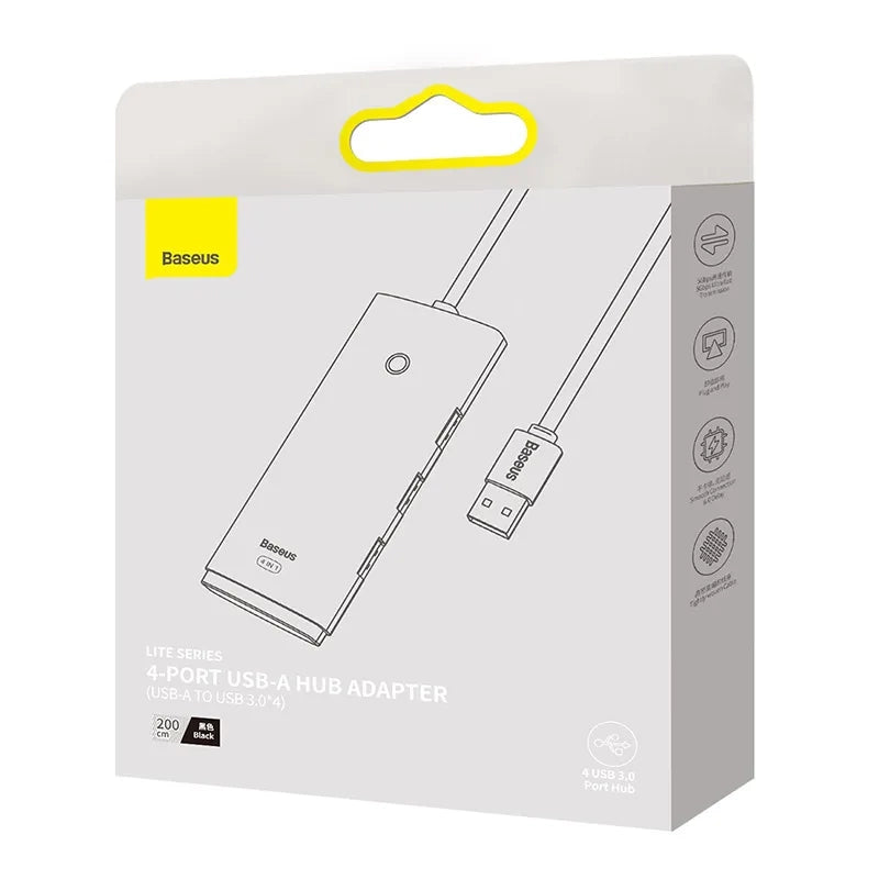 Hub 4w1 Baseus Lite Series USB do 4x USB 3.0 2m (czarny) - Product Image 6