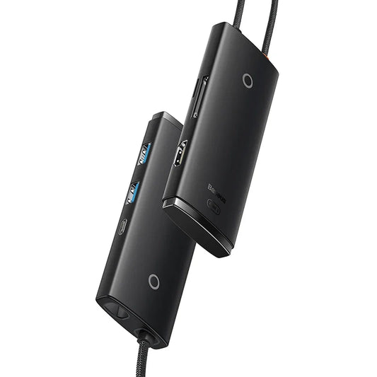 Baseus Lite Series Hub 6w1 USB-C to 2x USB 3.0 + USB-C + HDMI + SD/TF (black) - Product Image 2