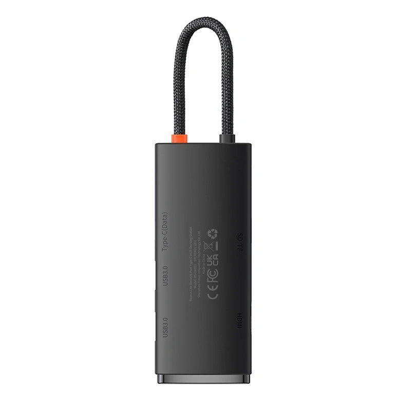 Baseus Lite Series Hub 6w1 USB-C to 2x USB 3.0 + USB-C + HDMI + SD/TF (black) - Product Image 3