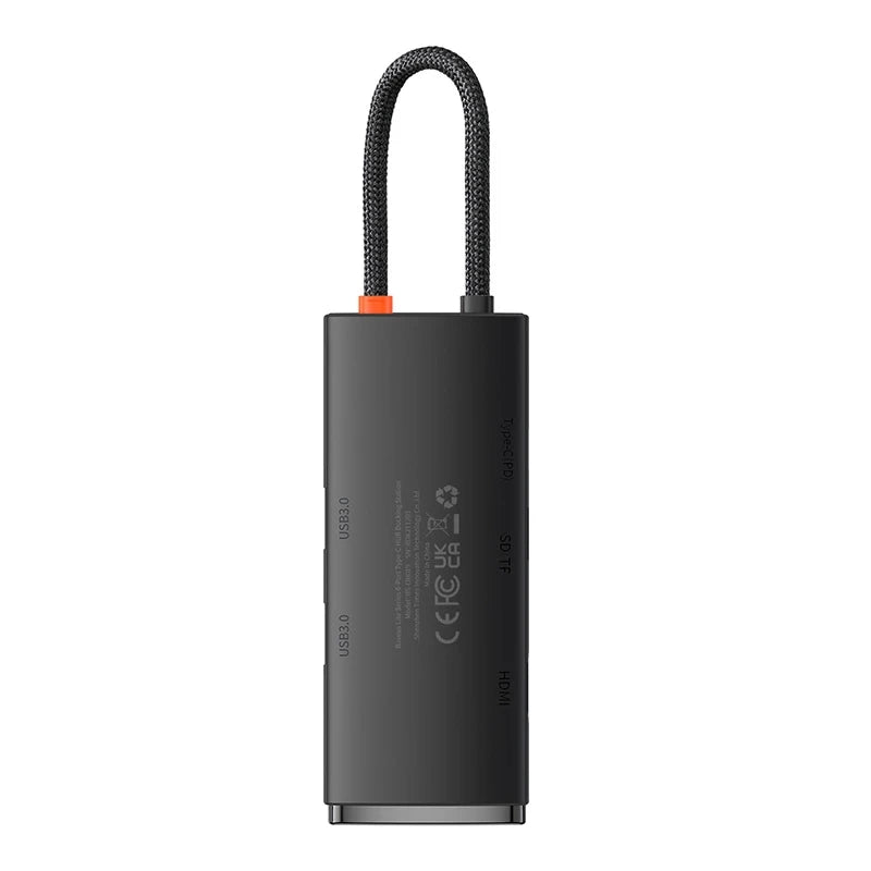 Hub 6w1 Baseus Lite Series USB-C to 2x USB 3.0 + USB-C PD + HDMI + SD/TF (black) - Product Image 3